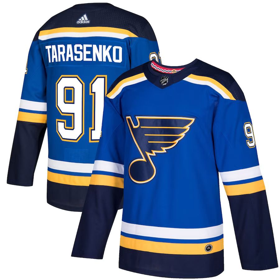 Men St. Louis Blues #91 Vladimir Tarasenko adidas Royal Authentic Player NHL Jersey